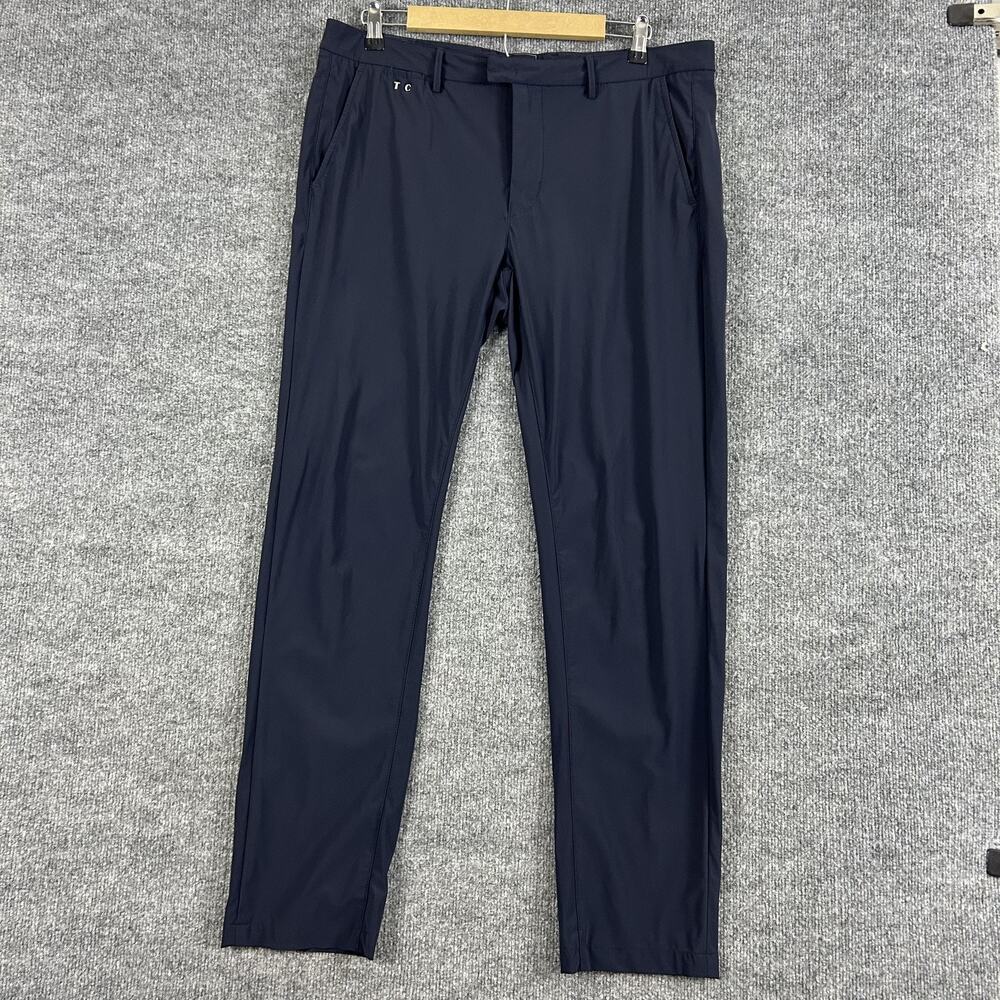 Tramarossa Pants Men 36 Luis Slim Chino Navy Blue Stretch Business Casual Office